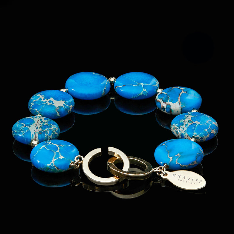 Blue Imperial Jasper Bracelet, 16mm