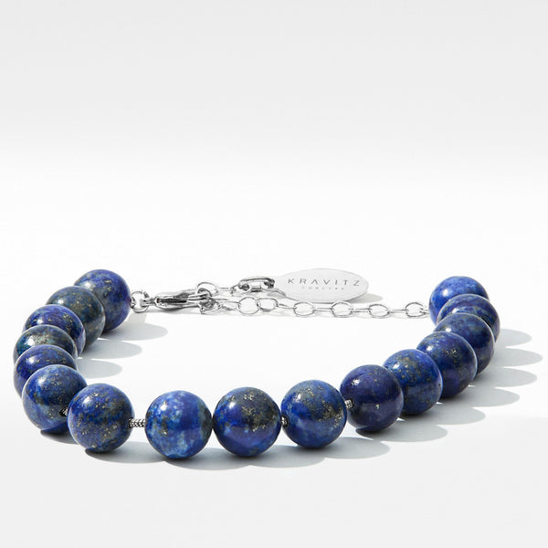Lapis Lazuli Bracelet, chain clasp, 8mm