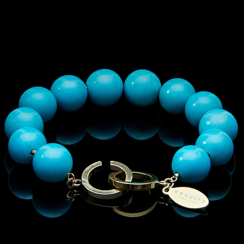 Reconstituted Turquoise Bracelet, 12mm