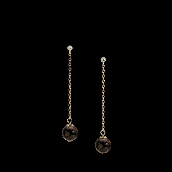 Chain Garnet Earrings, 10mm