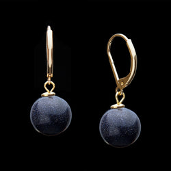 French Clasp Sandstone Earrings, 12mm