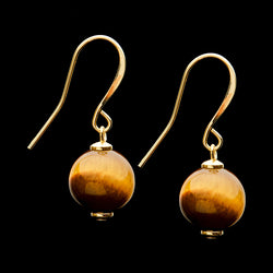Boucles d'oreilles French Hook Classic Tiger Eye, 12 mm