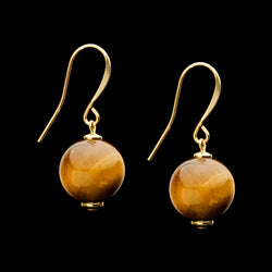 Boucles d'oreilles French Hook Classic Tiger's Eye, 14 mm