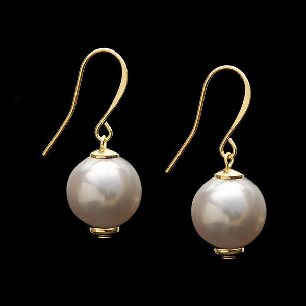 French Hook Freshwater Pearls Earrings, 10mm