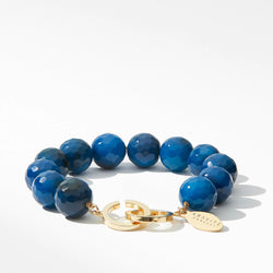 Blue Faceted Agate Bracelet, 12mm