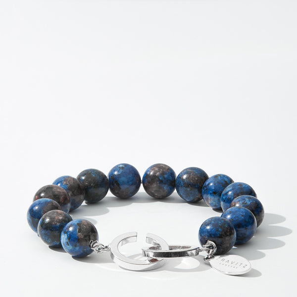 Bracelet en silicate bleu, 10 mm