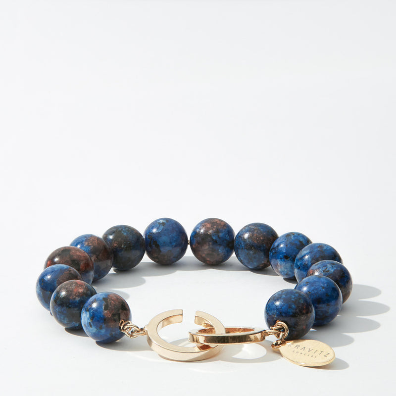 Bracelet en silicate bleu, 10 mm