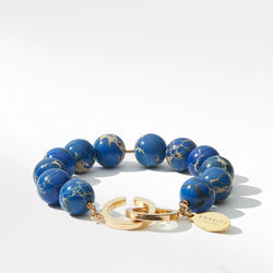 Bracelet Royal jade bleu, 10 mm