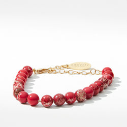 Red Imperial Jasper Bracelet, chain clasp, 6mm