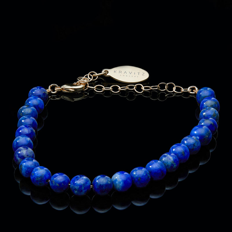 Lapis Lazuli Bracelet, chain clasp, 6mm
