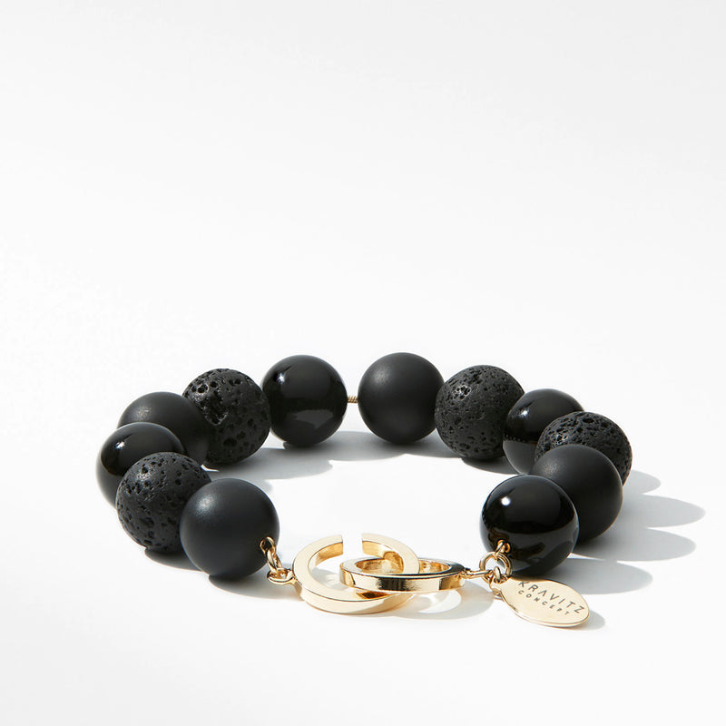 Men's Onyx Beaded Bolo Bracelet in Black Stainless Steel | Helzberg Diamonds