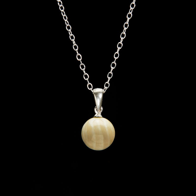 Ivory Shell Cable Chain Pendant Necklace, 12mm