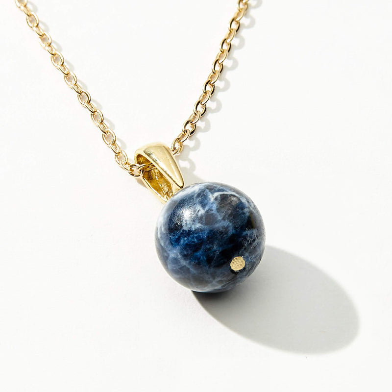 Sodalite Cable Chain Pendant Necklace, 12mm